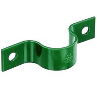 Alberts 855383 Pipe clamp | for Fixing Fence Posts to Walls | galvanised, Green Plastic-Coated | for Post Ø 34 mm | Set of 20