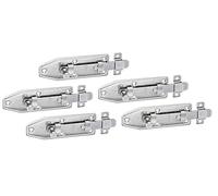 Alberts 856373 Window Bolt | Straight, with Fixed Loop | Stainless Steel | Plate 100 x 35 mm | Set of 5