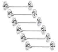 Alberts 857349 Hook and Eye | with Angle Plates or Eyelets on Plates | electrogalvanised, Thick-Layer-passivated | Length 120 mm | Hook Ø 5.8 mm | Set of 6