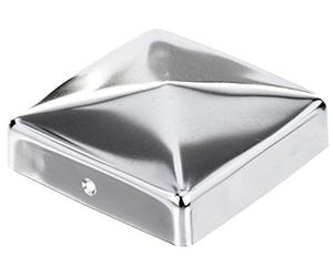 Alberts 858476 Post Cap for Timber Posts | Flat Shape | Stainless Steel | 90 x 90 mm | Set of 10