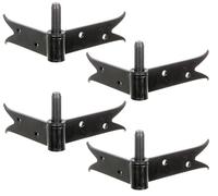 Alberts 863838 Corner Hook | for screwing on | Black | Backset Ø14 mm | Plate 140 x 120 mm | Set of 4