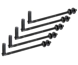 Alberts 864040 Hook to Screw Through | J-Hook, for Posts | Black Dipping Varnish | Backset Ø16 mm | Length 290 mm | Set of 5