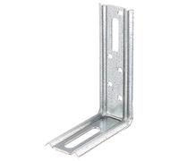 Alberts 866259 Adjustable Angle Bracket | 90° Angle, Stamped, with Slotted Hole | sendzimir galvanised | 70 x 100 x 30 mm | Set of 50