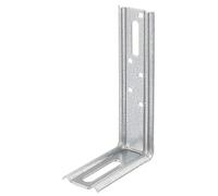 Alberts 866266 Adjustable Angle Bracket | 90° Angle, Stamped, with Slotted Hole | sendzimir galvanised | 70 x 120 x 30 mm | Set of 25