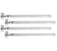 Alberts 868079 Shutter Hinge | Straight, Round end, Adjustable by 30 mm | hot-dip galvanised | 660 x 40 mm | Set of 4