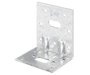 Alberts 869168 Heavy-Duty Angle Bracket with Two Beads | sendzimir galvanised | 50 x 77 x 64 mm | Set of 50