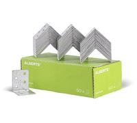 ALBERTS Angle Connector 50 x 50 x 40 mm, 50 STK, Galvanized, Silver, Wall Mount, Steel Frame