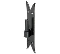 Alberts D58849 clamp on plate | DI hook, carp tail end | black dip paint | pin size Ø14 mm | plate 205 x 45 mm