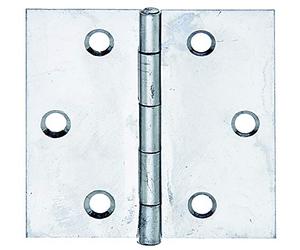 ALBERTS Modern Stainless Steel Square Hinge, Unfinished, Gray
