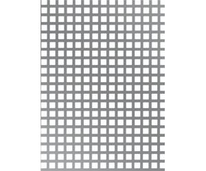 ALBERTS Perforated Sheet, Aluminium, Silver Anodised, 200 x 1000 x 0.8 mm, 10 x 10 mm Square Holes, 15 mm Centre Distance
