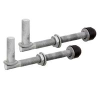 ALBERTS Screw Brackets, Pair of Screw-Through Brackets, Hot-Dip Galvanised Dorn 13 mm / 140 mm / M12, 2 Pieces
