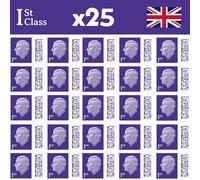 Albian Trading 1st Class Stamps 25 Pack - First Class Stamps - Barcoded Self Adhesive UK Letter Postage Stamps for Postage