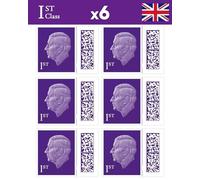 Albian Trading 1st Class Stamps (6 Total) - 1st Class Barcoded Stamps - Barcoded Self Adhesive UK Letter Postage