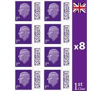 Albian Trading 1st Class Stamps (8 Pack) - 1st Class - Barcoded Self Adhesive UK Letter Postage Stamps for Postage - (8 Total)