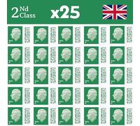 Albian Trading 2nd Class Stamps 25 Pack - Second Class Stamps - Barcoded Self Adhesive UK Letter Postage Stamps for Postage