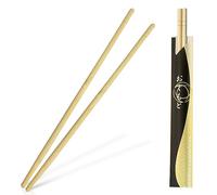 Albino Monkey [ 9.25" Long ] 200 Round Disposable Bamboo Chopsticks Bulk - Splinter-Free, Individually Wrapped, Hand-Packed Chop Sticks for Sushi, Noodles, Restaurants & Catering (100 Pairs)
