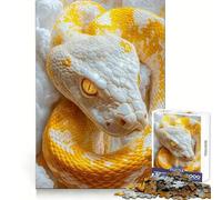 Albino Python Jigsaw Puzzles 1000 Pieces for Teenagers Home Fun Smooth Cut Family Fun Great Gift (50x75cm)