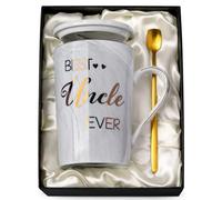 ALBISS Best Uncle Birthday Gifts from Nephew Niece, Uncles Christmas Gifts - Funny Uncle Mug Printed with Gold, Fathers Day Presents for Uncles, 14Oz Grey Ceramic Coffee Cup, Nice Gift Boxed