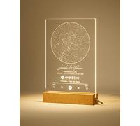 ALBK Custom Star Map Plaque, Personalized Constellation Chart Night Light, Customized Star Map with Scannble Spotify Code for Wedding, Engagement, Anniversary, Birthday