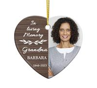 ALBK Memorial Christmas Ornament - Personalized Christmas Ornaments 2024 with Photo for Christmas Tree, Custom Memory Christmas Ornament for Loss Loved Ones, Picture Ornament Sympathy Gifts