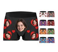 ALBK Personalised Boxers for Men - Custom Photo Boxer Shorts, Personalised Gift for Husband Boyfriend, Personalised Men’s Underwear for Valentine’s Day, Anniversaries, Weddings-Heart