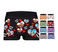 ALBK Personalised Boxers for Men - Custom Photo Boxer Shorts, Personalised Gift for Husband Boyfriend, Personalised Men’s Underwear for Valentine’s Day, Anniversaries, Weddings-Love you