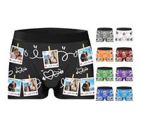 ALBK Personalised Boxers for Men - Custom Photo Boxer Shorts, Personalised Gift for Husband Boyfriend, Personalised Men’s Underwear for Valentine’s Day, Anniversaries, Weddings-Text