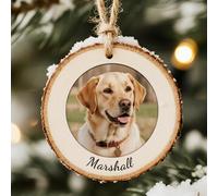 ALBK Personalised Dog Christmas Tree Wooden Decorations - Custom Pet Christmas Bauble with Photo, Dog Xmas Tree Ornaments, Puppy Cat Pet Lover Keepsake Gift