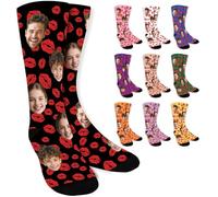 ALBK Personalised Socks,Custom Socks with 1-3 Faces Print, Funny Personalised Gifts for Men Women-Lip