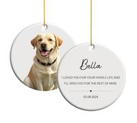 ALBK Personalized Dog Memorial Ornament - Custom Dog Memorial Photo Christmas Ornaments 2024, Pet Memorial Ornaments for Christmas Tree, Sympathy Remembrance Keepsake Gifts for Loss of Dog Cat Pet