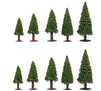 alblinsy 10pcs Green Scenery Landscape Model Cedar Trees Train Scenery Landscape Pine Miniature Diorama Trees Mixed Model for Road Architecture Building DIY Decoration