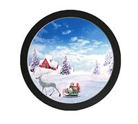 alblinsy Round Photo Frame Wooden Wall Hanging Picture Frames for Home Office Wall Decor (Black, 12 inch)