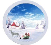 alblinsy Round Photo Frame Wooden Wall Hanging Picture Frames for Home Office Wall Decor (White, 12 inch)