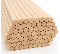 ALBO Wooden Dowel Rods 100 PCS 1/4" x 12" Inch Round Wood Sticks for Crafts, DIY Projects and Macrame Hardwood Assorted Bouquet Sticks Cake Dowels for Tiered Cakes