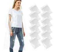 ALBOYI 10 | 12 Pack Disposable Rain Ponchos, Waterproof Rain Poncho for Women & Men, Adult Raincoats with Drawstring Hood, Outdoor Activities, Clear, Multicolor (UK, Age, One Size, 12, Clear)