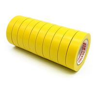 ALBOYI 10 Rolls Yellow Electrical Tape, 15mm x 15m Self-Adhesive PVC Insulation Gaffer Tape for Cable Protection Insulating and Repairing Wires
