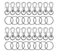 ALBOYI 120Pcs Keyring Making Kit, 60Pcs Lobster Clasps and 60Pcs Key Rings, Metal Swivel Key Chain Hooks with Detachable Split Rings for DIY Crafting, Jewellery Making & Bag Charms