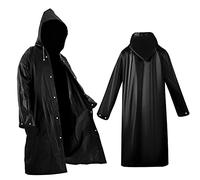 ALBOYI Rain Poncho 2 Pack, Reusable Waterproof Ponchos Adults, Lightweight EVA Universal Portable Raincoat for Men and Women, Rain Coats Long Sleeve for Camping, Hiking, Outdoor Activities, Black