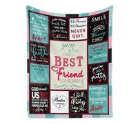 Albrayst Best Friend in The World Blanket, Bestie BFF Soul Sister Graduation Gift Ideas for Women, 80"x 60"