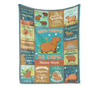 Albrayst Capybara Blanket Personalized, Custom Blanket with Name for Sofa Bedroom Living Room, 40"x50"