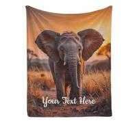 Albrayst Custom Blankets and Throws Elephant, Make Your Own Text Blanket for Birthday Christmas, 60"x80"