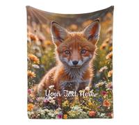 Albrayst Custom Blankets and Throws Fox, Make Your Own Name Blanket for Mother's Day Valentine's Day Decor Gifts, 50 x 60 Inches