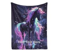 Albrayst Galaxy Horse Blanket, Personalized Name Blanket, Custom Flannel Throw Blanket for Sofa Couch, 30 x 40 Inches