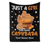 Albrayst Just a Girl Who Loves Capybara Blanket, Personalized Flannel Blanket for Girls Gifts Sofa Couch, 30 x 40 Inches