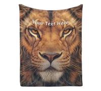 Albrayst Lion Blanket, Personalized Name Blanket, Custom Flannel Throw Blanket for Sofa Couch, 30 x 40 Inches