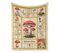 Albrayst Mushroom Blankets and Throws, Make Your Own Name Blanket for Mother's Day Valentine's Day Decor Gifts, 50"x60"