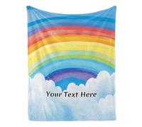 Albrayst Rainbow Cloud Throw Blanket Personalized, Custom Blanket with Name for Room Decor Aesthetic Gifts, 40"x50"