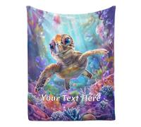 Albrayst Sea Turtle Blankets and Throws, Make Your Own Name Blanket for Mother's Day Valentine's Day Decor Gifts, 50"x60"