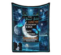 Albrayst Sister Blankets, Love You to The Moon and Back, Personalized Name Blanket for Bed Sofa Couch, 30x40 Inches