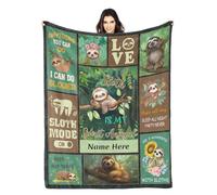 Albrayst Sloth Blanket Personalized, Custom Blanket with Name for Sofa Bedroom Living Room, 40"x50"